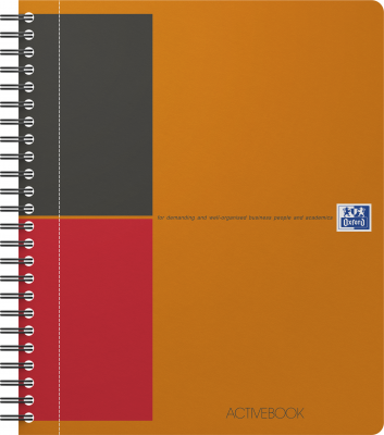 Agenda Oxford International Active Book, A5+, 80 file, coperta PP, file micro-perforate, portocaliu, dictando