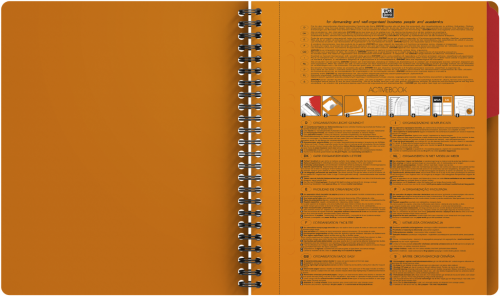 Agenda Oxford International Active Book, A5+, 80 file, coperta PP, file micro-perforate, portocaliu, dictando