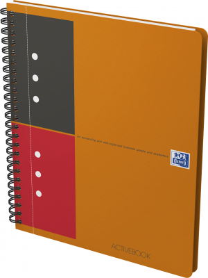 Agenda Oxford International Active Book, A5+, 80 file, coperta PP, 10 perfaratii, portocaliu, dictando