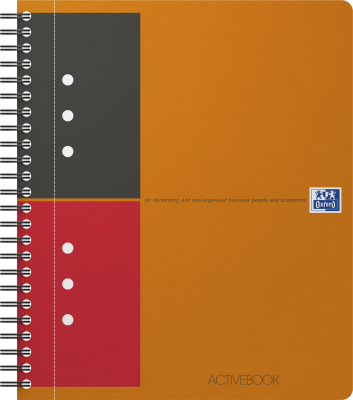 Agenda Oxford International Active Book, A5+, 80 file, coperta PP, 10 perfaratii, portocaliu, dictando