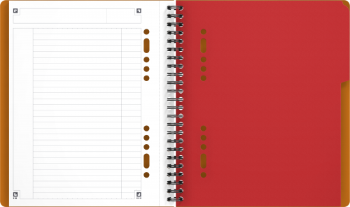 Agenda Oxford International Active Book, A5+, 80 file, coperta PP, 10 perfaratii, portocaliu, dictando