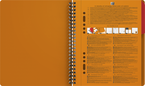 Agenda Oxford International Active Book, A5+, 80 file, coperta PP, 10 perfaratii, portocaliu, dictando