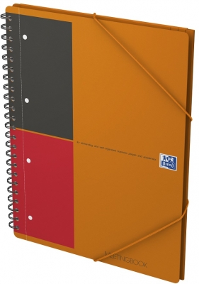 Agenda Oxford International Active Book, A4+, 80 file, 4 perforatii, coperta PP, 4 perforatii, 3 clape pe coperta spate, portocaliu, dictando