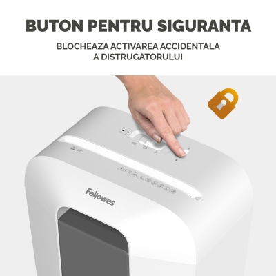 Distrugator documente Fellowes Powershred, LX25, 6 coli, Cross-Cut, alb 
