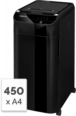 Distrugator documente automat, Fellowes Automax 450 C, 450 coli, cross cut 