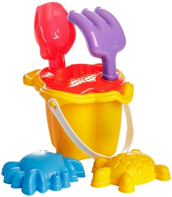 Set Nisip 1 Pluto, galetusa + accesorii, diverse culori, Burak Toys