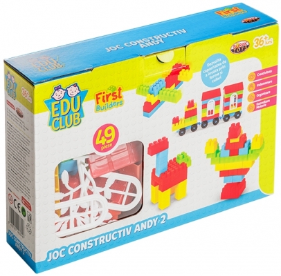 Joc Constructiv Andy 2 EDU CLUB, 49 piese, Burak Toys