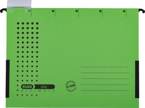 Dosar suspendat cu burduf Elba Ultimate, A4, verde, 330 file
