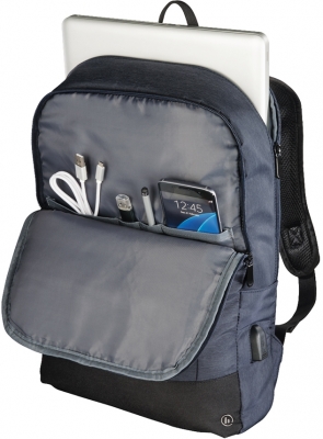 Rucsac laptop Manchester, cu port USB, 15.6 inch, albastru Hama