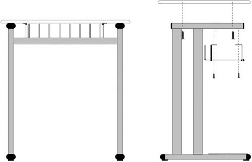Banca scolara picior dublu DP H70