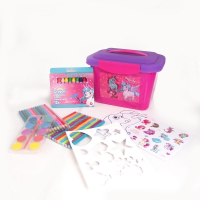 Set creativ Valiza cu accesorii pentru desen Unicorn As Toys