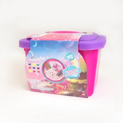 Set creativ Valiza cu accesorii pentru desen Unicorn As Toys