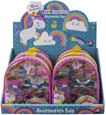 Gentuta cu accesorii de par pentru fetite Rainbow Love As Toys
