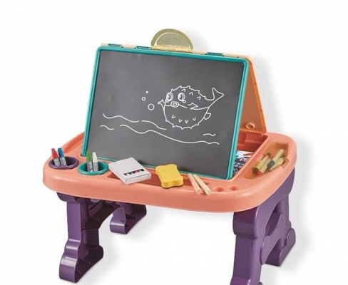 Jucarie educativa pentru copii 2 in 1, tabla si masa pentru desenat 