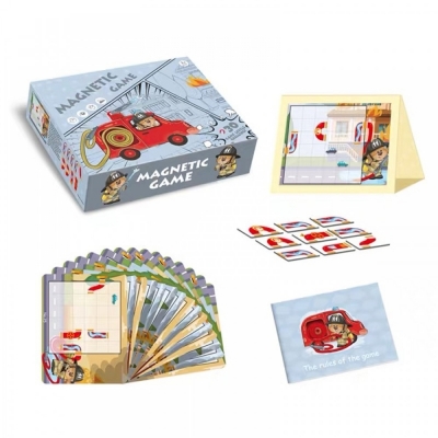 Joc educativ magnetic de interconectare Micul Pompier, multicolor