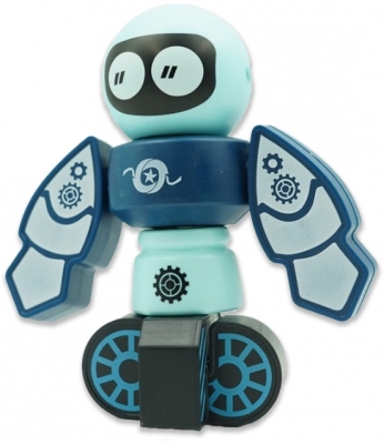 Set inteligent de blocuri magnetice pentru copii, model Robotel albastru 