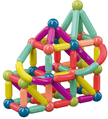 Set 36 piese magnetice de constructie, multicolore 