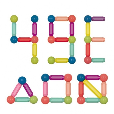 Set 42 piese magnetice de constructie, multicolore 