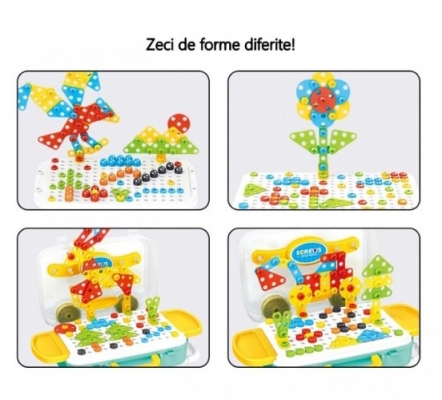 Jucarie educativa de constructie 6 in 1 pentru copii 
