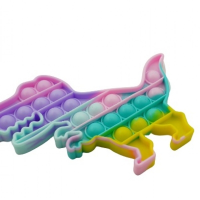 Jucarie senzoriala antistres Pop it Now, model Dinozaur multicolor