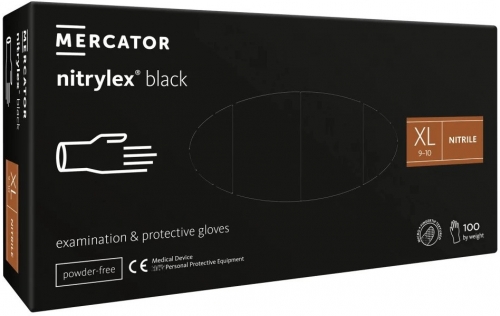 Manusi nitril nepudrate Nitrylex negre XL 100 buc/set, Mercator