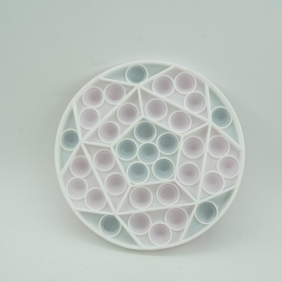 Jucarie senzoriala antistres Pop it Now and Flip it, 16 cm, model Minge multicolora