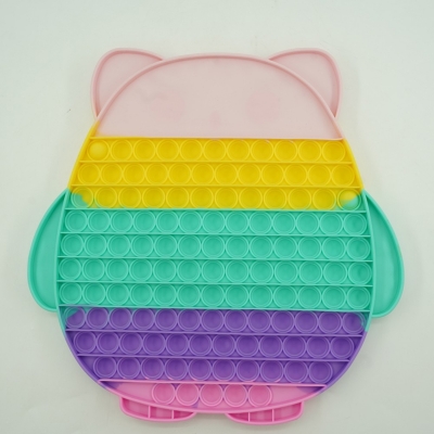 Jucarie senzoriala antistres Pop it Now and Flip it, 29 cm, model Bufnita multicolora