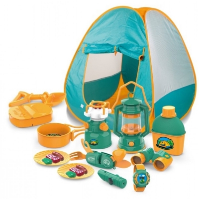 Set camping pentru copii cu 7 accesorii si cort