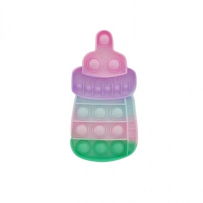 Jucarie senzoriala antistres Pop it Now and Flip it, 17 x 8 cm, model Biberon multicolor