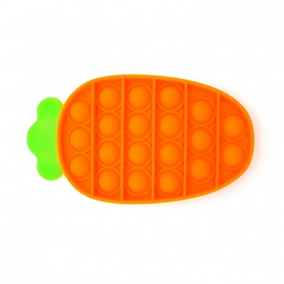 Jucarie senzoriala antistres Pop it Now and Flip it, 18 x 11 cm, model Morcov multicolor