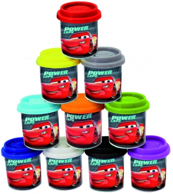 Set borcanase cu plastilina 56 gr. in cutie Cars 10 buc/set As Toys