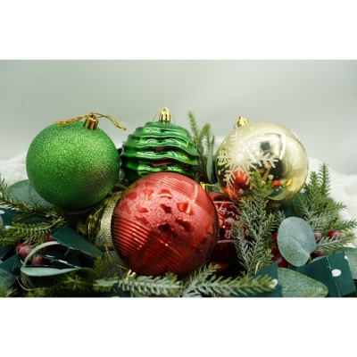 Set de 24 ornamente de brad, de tip glob, multicolor, Flippy