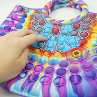 Geanta Pop it Now, 28 cm, multicolora/mov