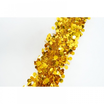 Beteala culoare auriu, cu hexagoane, 2 m x 9 cm