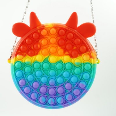 Geanta Pop it Now and Flip it, 17 cm, model Vacuta multicolora