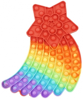 Jucarie senzoriala antistres Pop it Now, 30 cm, model Stea Cazatoare multicolora