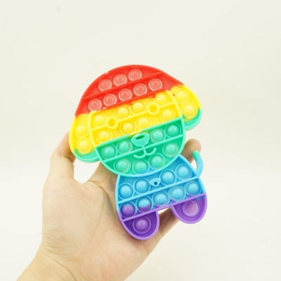 Jucarie senzoriala antistres Pop it Now, 14 x 12 cm, model Catel multicolor