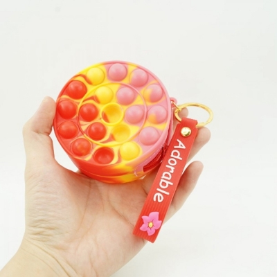 Portofel Pop it Now, 9 cm, model Rotund rosu/galben