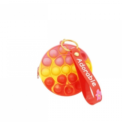 Portofel Pop it Now, 9 cm, model Rotund rosu/galben