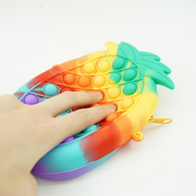 Geanta mica Pop it Now, 16 x 13 cm, model Ananas multicolor