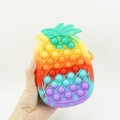 Geanta mica Pop it Now, 16 x 13 cm, model Ananas multicolor