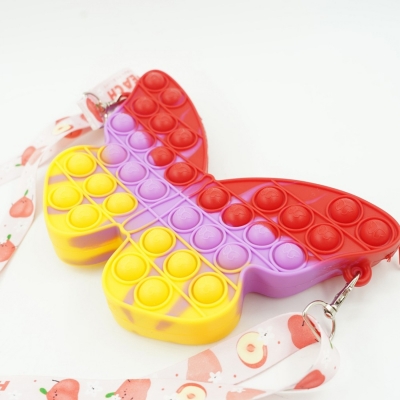 Geanta de Umar Pop it Now, 19 x 14 cm, model Fluture multicolor