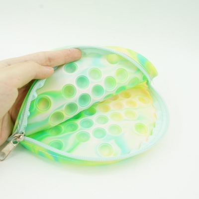 Geanta Pop it Now, 18 cm, model Floarea Soarelui verde