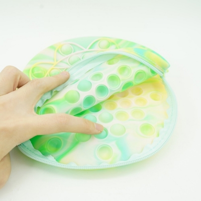 Geanta Pop it Now, 18 cm, model Floarea Soarelui verde