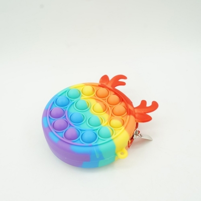 Mini geanta 6 cm, model Ren curcubeu 