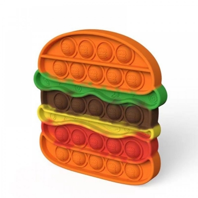 Jucarie antistres senzoriala Pop it Now, 14 cm, model Hamburger