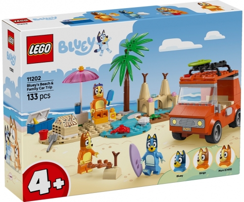 Calatoria familiei lui Blue cu masina la plaja 11202 LEGO Bluey