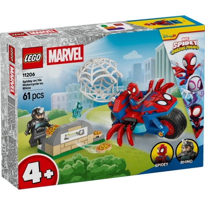 Spidey pe motocicleta vs Rhino 11206 LEGO Marvel Super Heroes