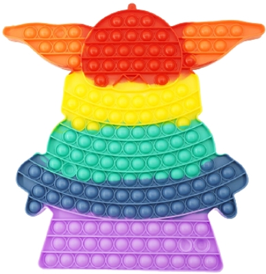 Jucarie senzoriala antistres Pop it Now and Flip it, Push Bubble urias, model Baby Yoda multicolor