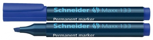 Marker permanent 133, albastru, varf tesit, Schneider